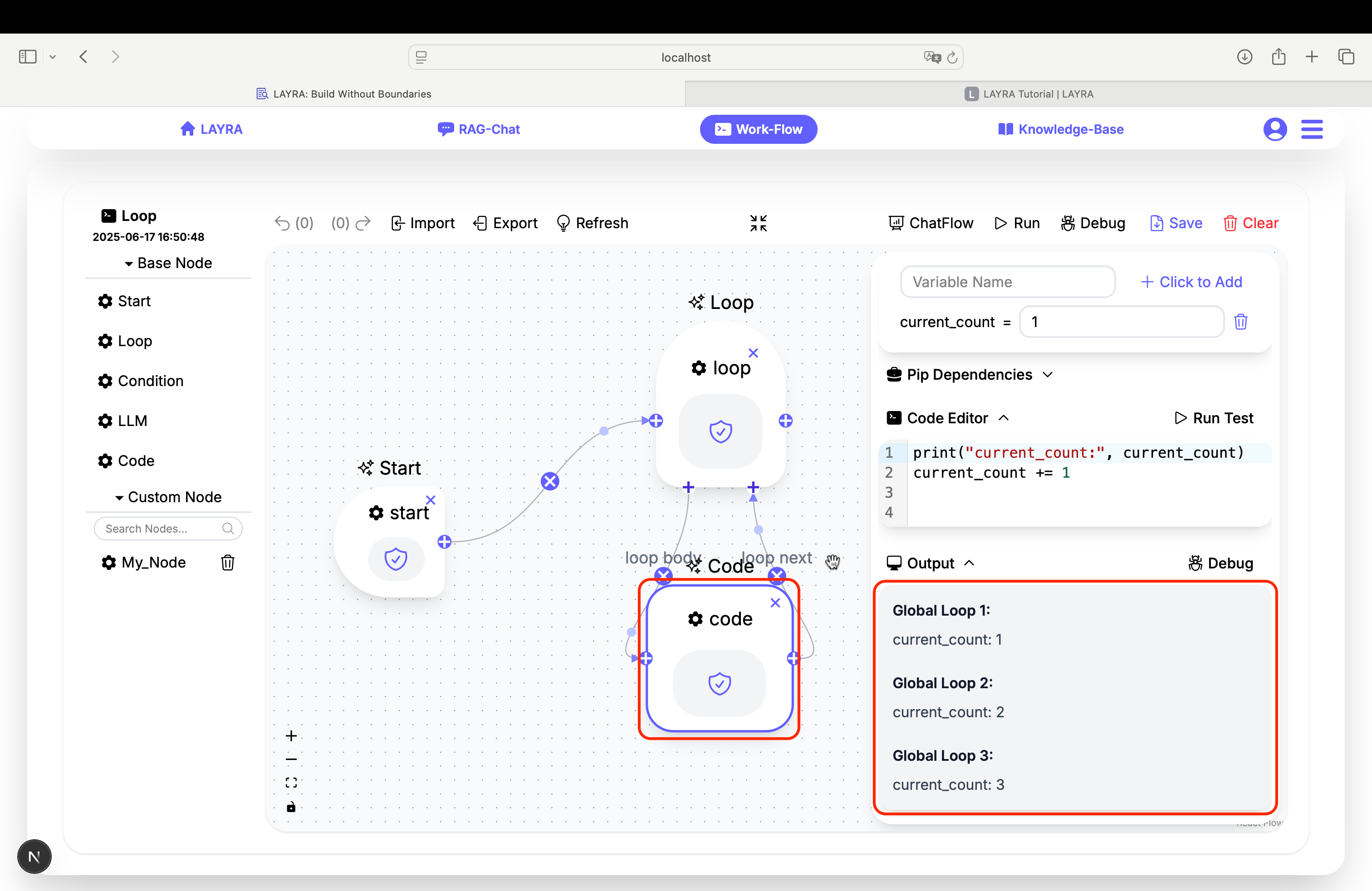 Condition Loop Execution