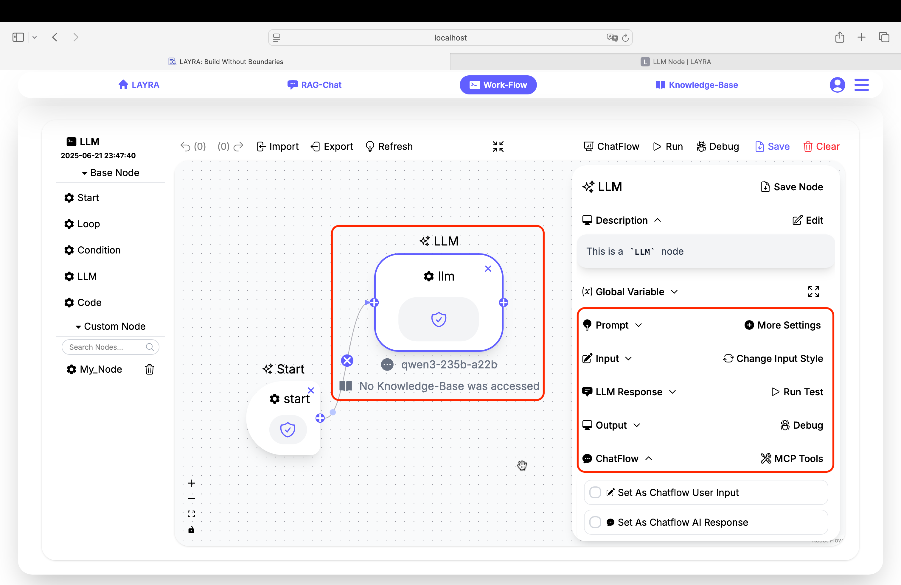 LLM Node Interface