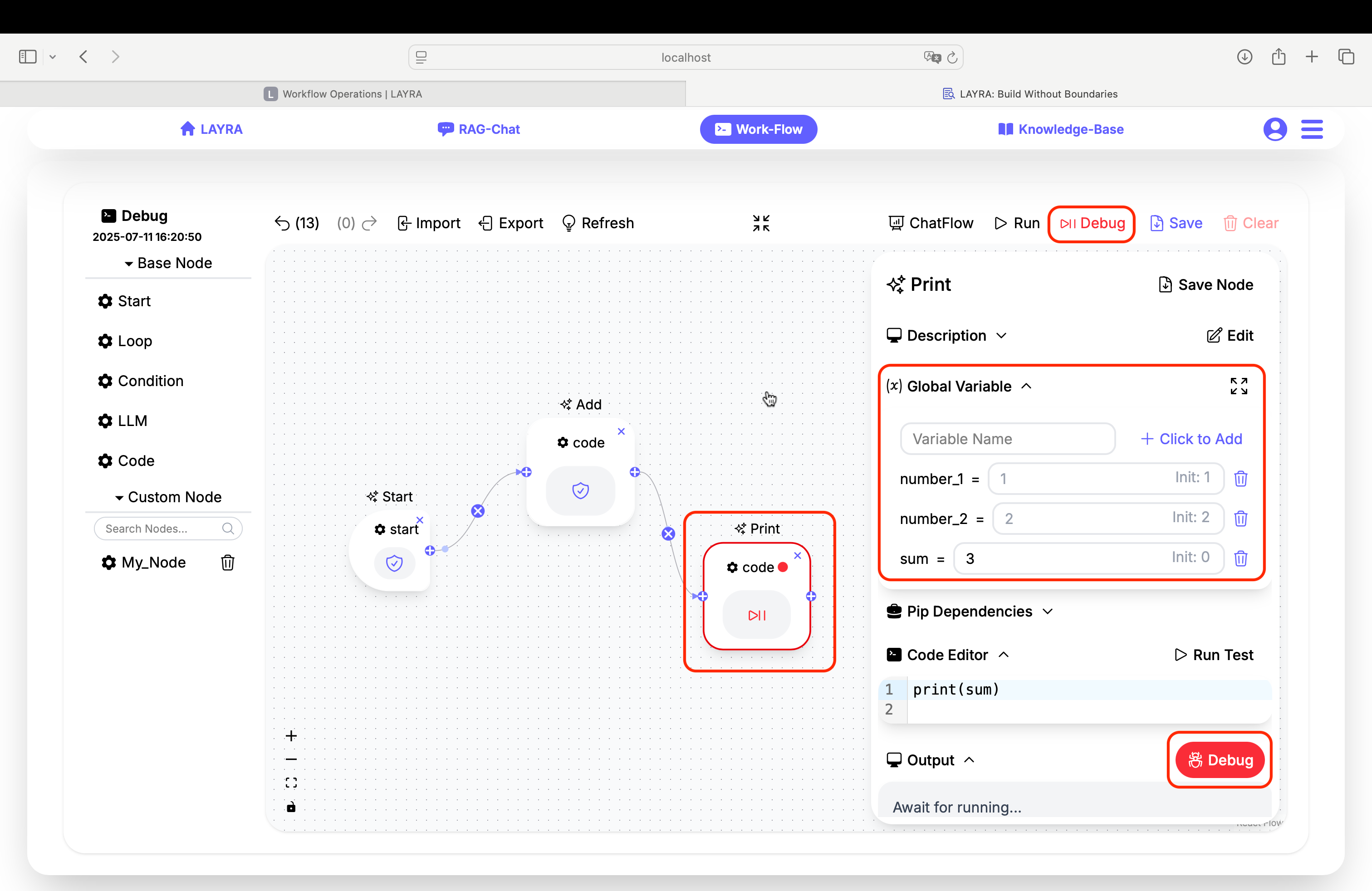 Workflow Debug